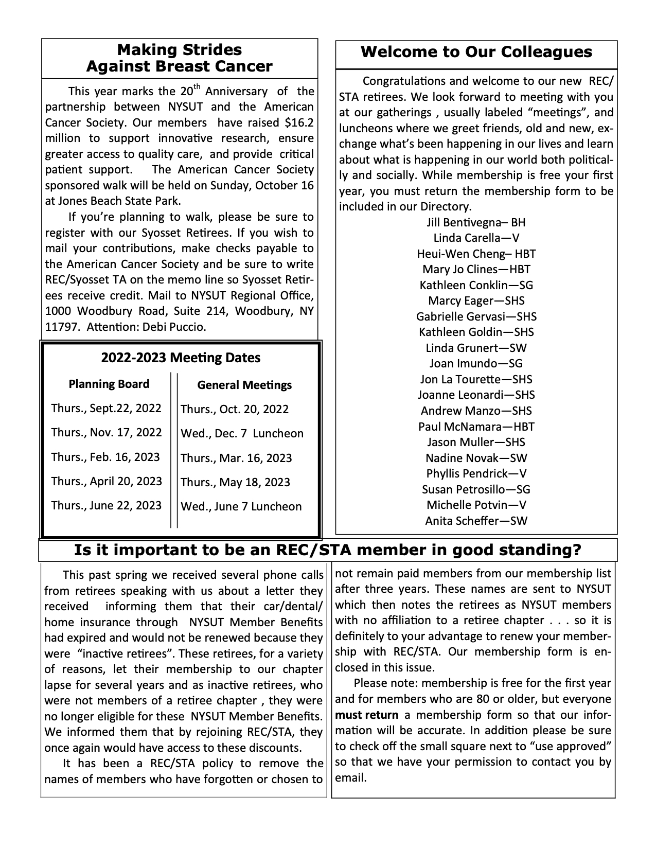 September Syosset Record STA